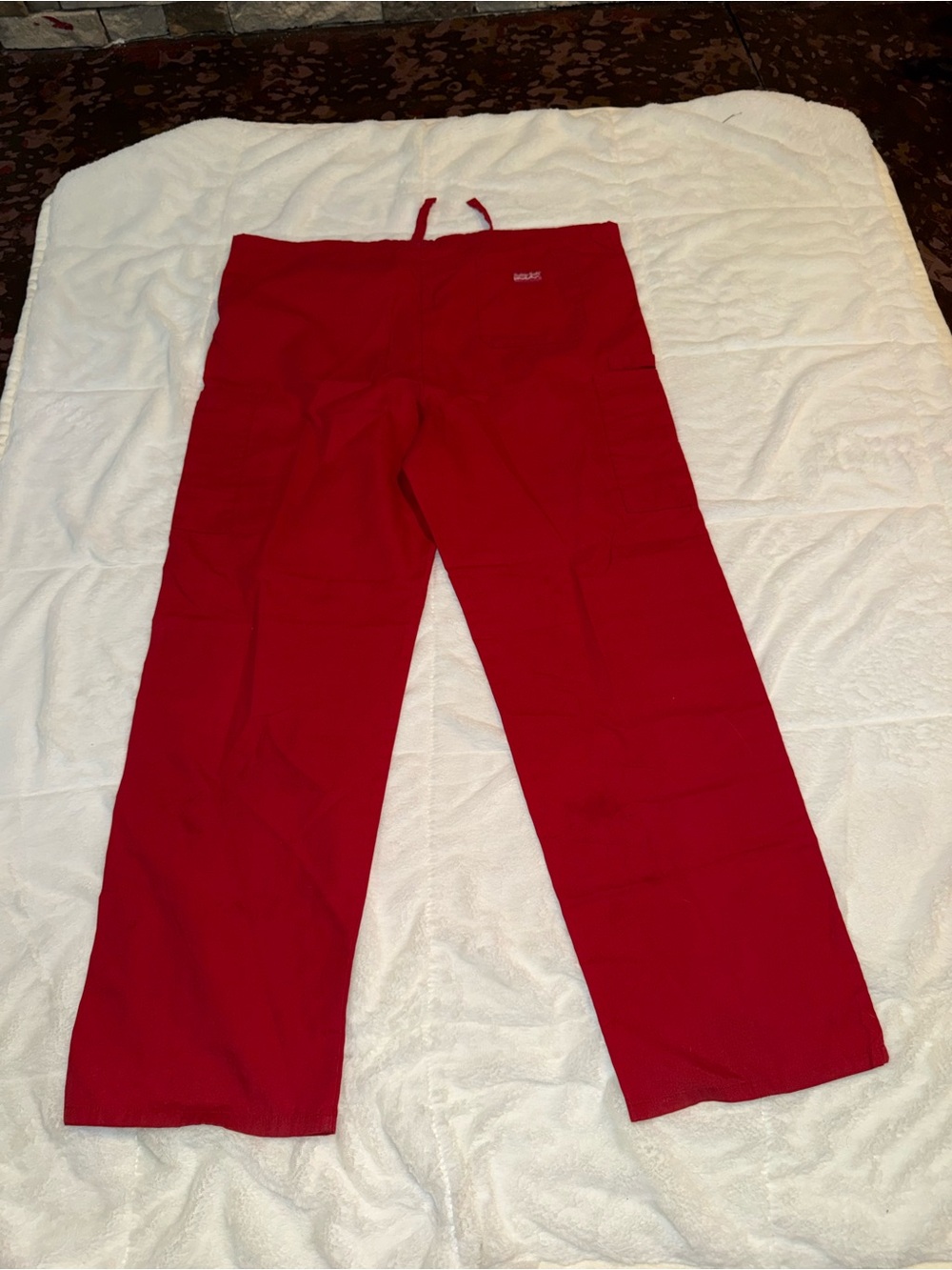 Red Drawstring scrub Pants - Picture 3 of 4
